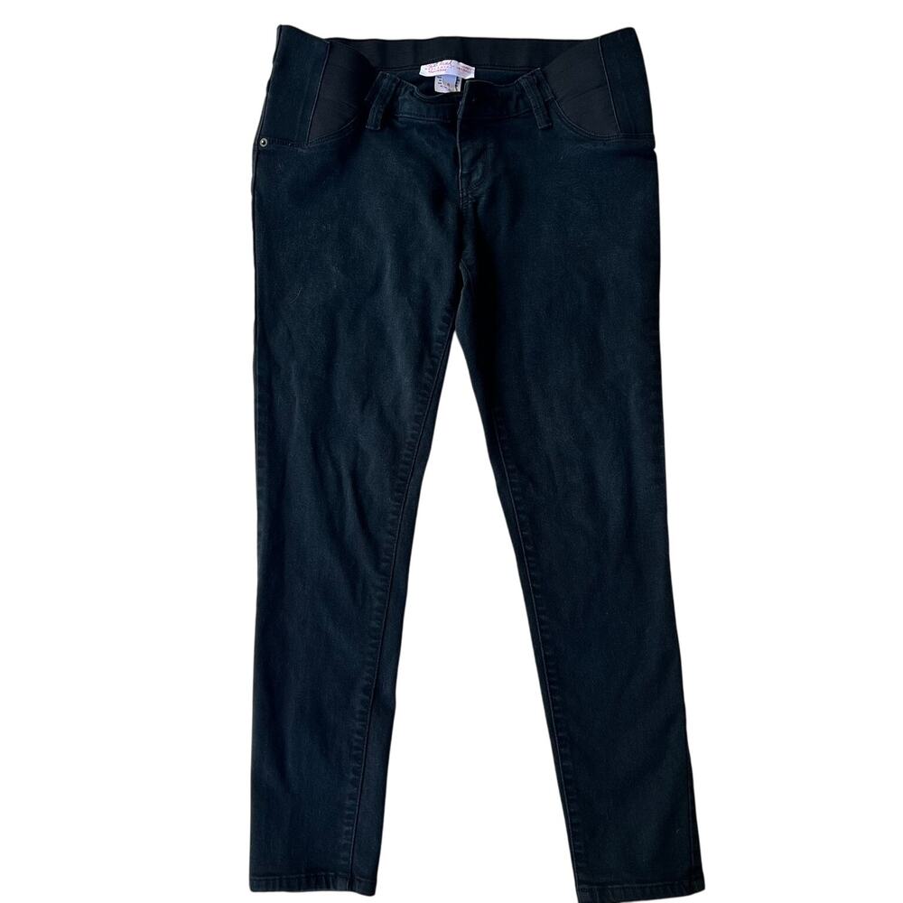 Isabel Maternity Skinny Jeans Size 8 Black Stretch Panel‎ Waistband Pregnancy